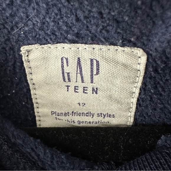Y2K GAP Hoodie Navy Teen Size 12 Large Pullover - Picture 4 of 4